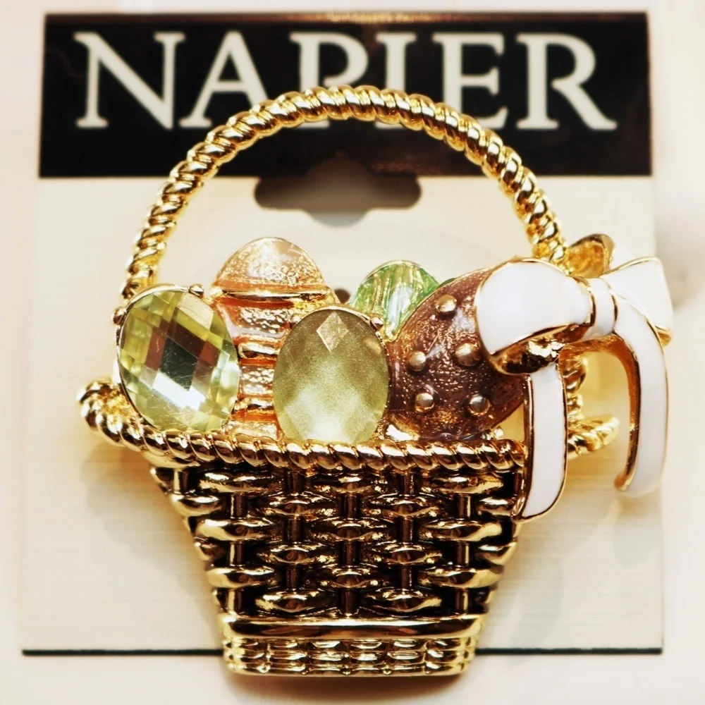 Napier Easter Eggs in Basket Brooch
